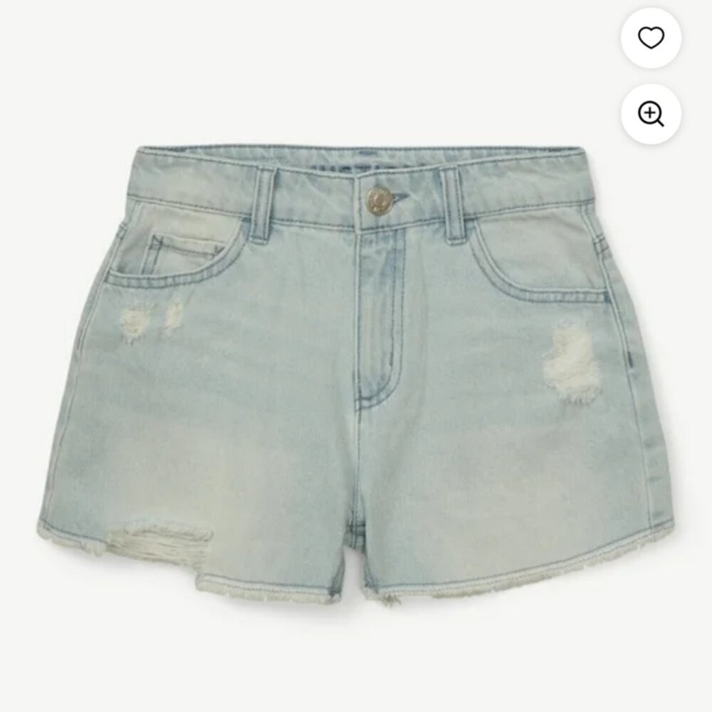 Justice Girls Mini Mom Light Wash Jean Shorts